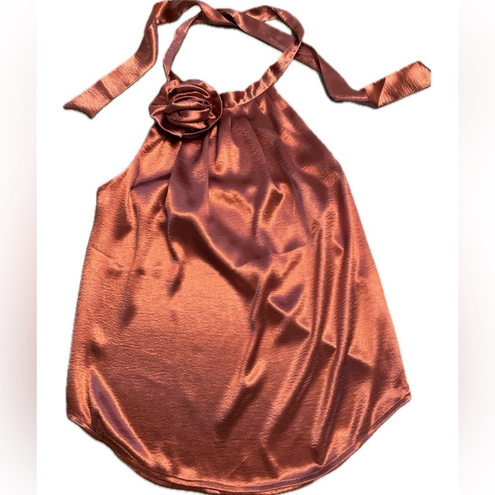 BEAUTIFUL ROSETTE HALTER TOP - Worm Once